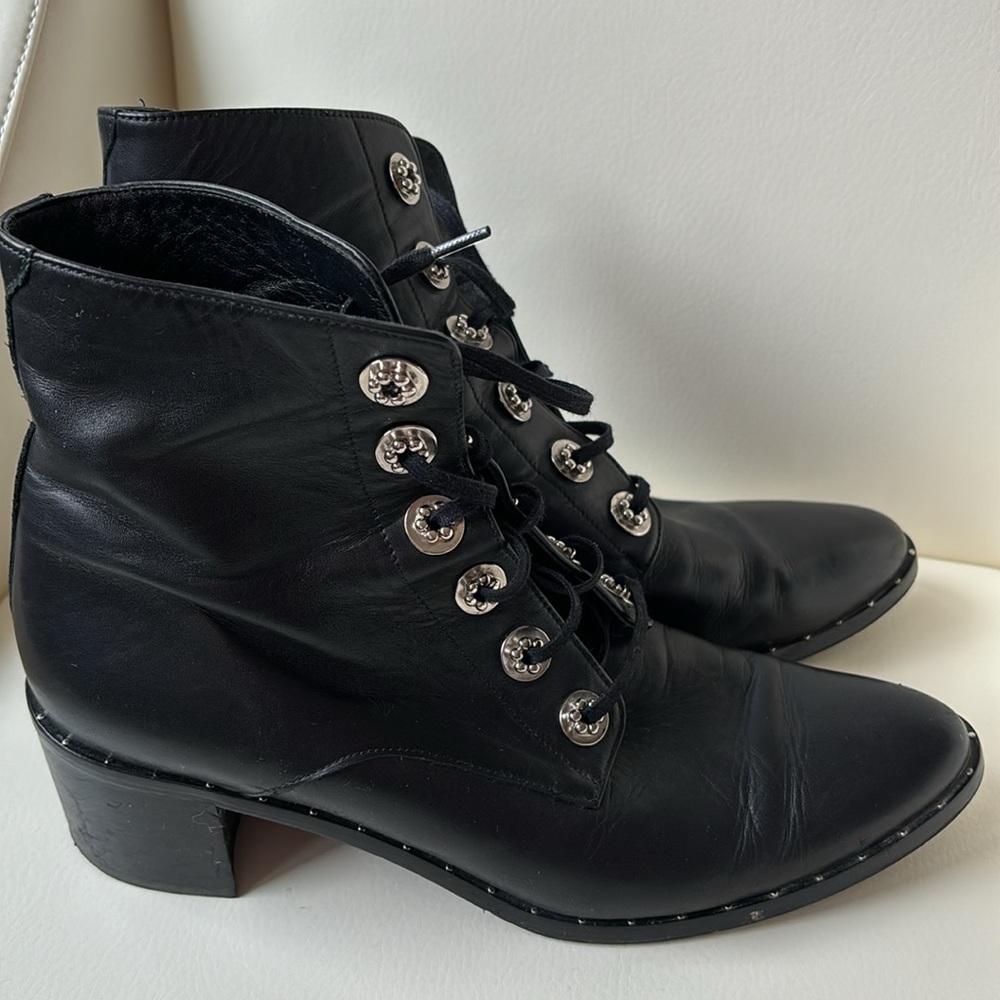 Freda Salvador Lace Up Combat Boots with Studs